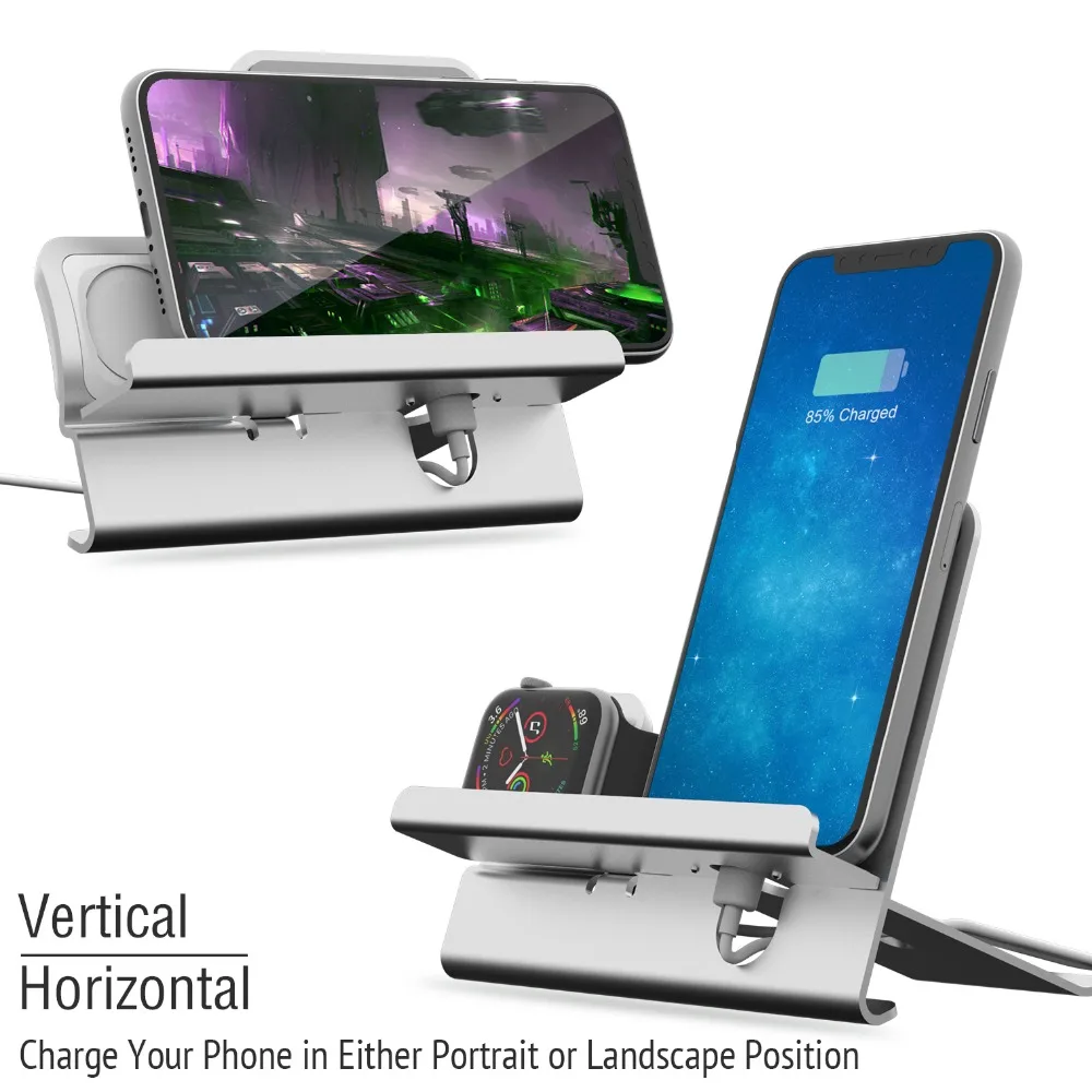 diy 2 in 1 adjustable desk charge dock for apple watch charging stand table phone holder for iphone x87 charger station free global shipping