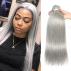 Прямые человеческие волосы 8-26 дюймов, серебристые бразильские рандомные пучки, 1 шт., не Реми, наращивание волос, GOODHAIR