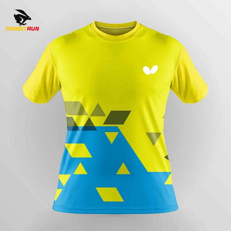Men's T-shirt Logo Quick Drying Men Training Badminton Uniforms Table Tennis Clothes Printing  T shirt Boy Breathable Sport Wear