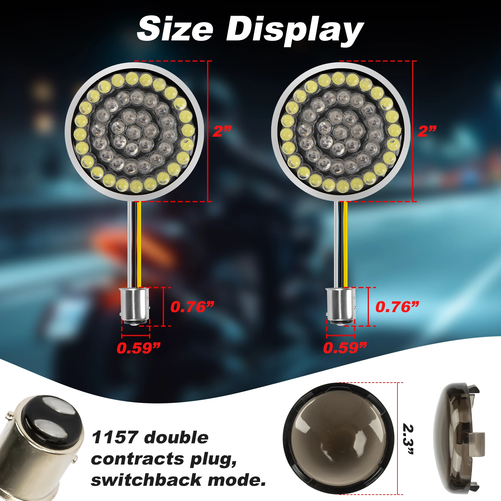 Мотоциклетные передние поворотники Bullet 48 LED 1157 для Softail, Dyna, Touring, Sportster, Street Glide, Road Glide 1997-2024 (art.: 3920d4d2fbee3) - 3920d4d2fbee3