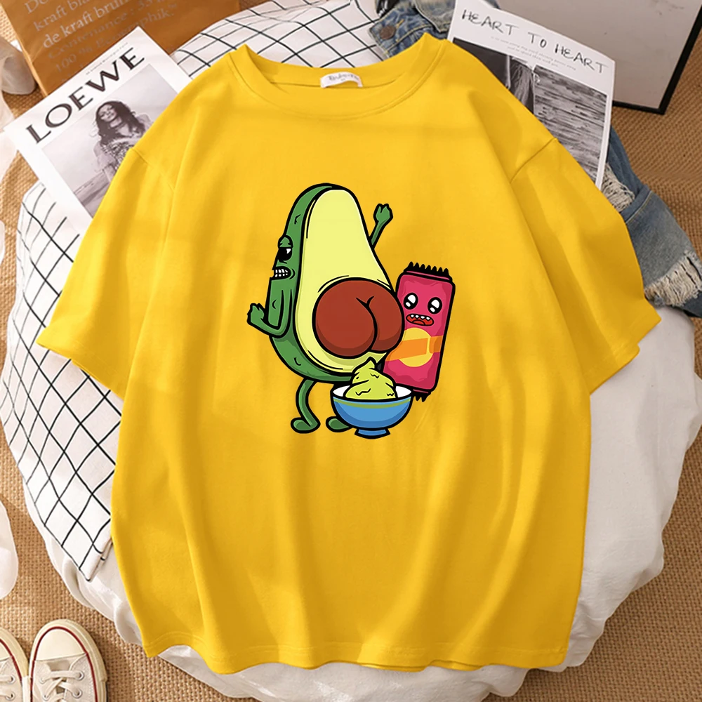 

Manufacturing Avocado Jam With Avocado Male Cotton T-Shirts Cartoon Funny Tops Fashion Breathable Tee Clothing Mens Short Sleeve