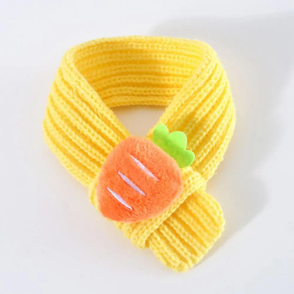 

Lovely Pet Dog Scarf High Elasticity Washable 2023 Knitted Rabbit Carrot Pattern Pet Bib Acrylic Cat Neckerchief Photograph