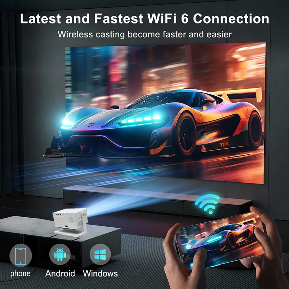 Google GTV Everycom YG628 Ultra 1080p 600ANSI Автофокус Android Декодирование 4k Портативный проектор