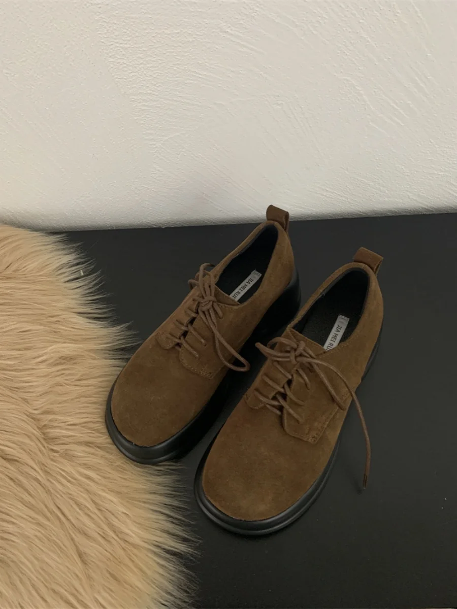 

Low Heels Round Toe Shoes Woman Flats Autumn Shallow Mouth Modis Casual Female Sneakers Dress Fall Retro Black 2023 New On