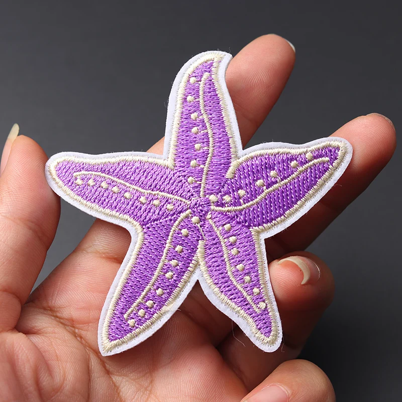 

Starfish (Size:6.9X6.9cm) DIY Iron On Patch Embroidered Applique Sewing Label Clothes Stickers Apparel Accessories Badge