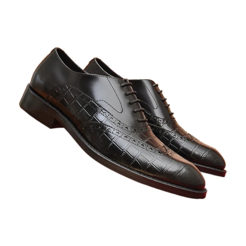 Eioupi Classic Real Full Grain Leather Cowhide Lining Men's Business Dress Shoes