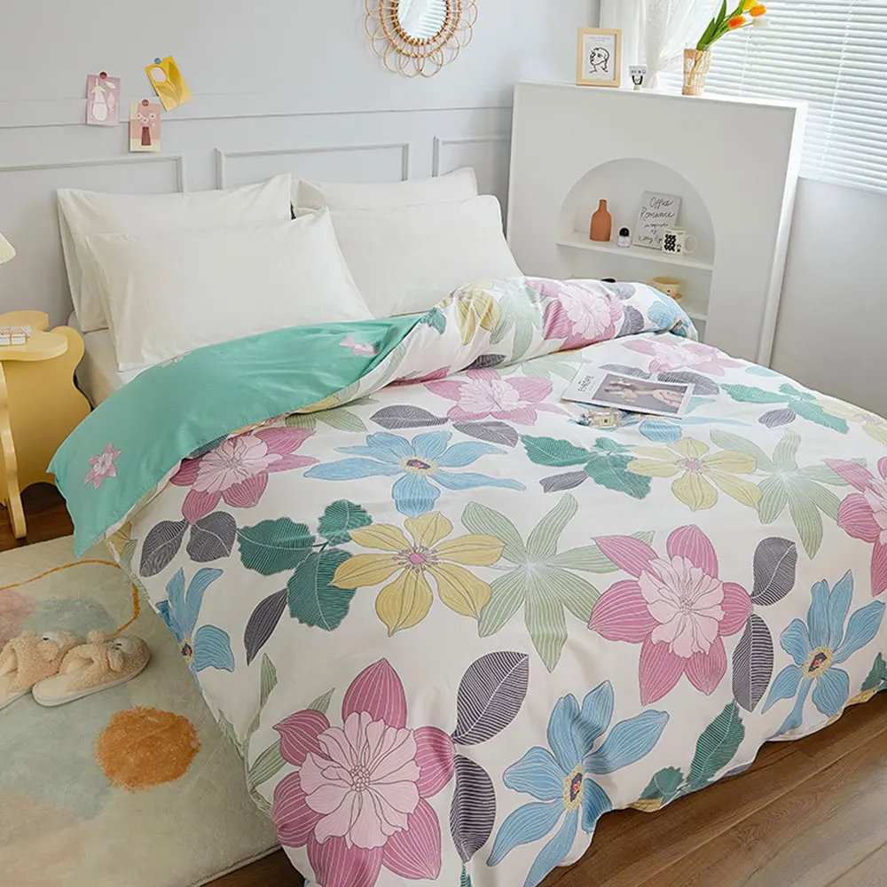 Svetanya 1 Piece Duvet Cover with Zipper 100% Cotton Quilt  Comforter Blanket Case Single Double Queen King Size