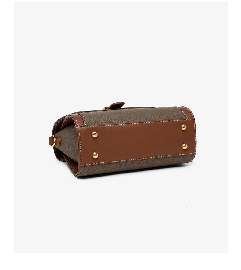 High quality fashionable handbag with leather stitching French crossbody bag Light luxury shoulder bag Versatile retro women's