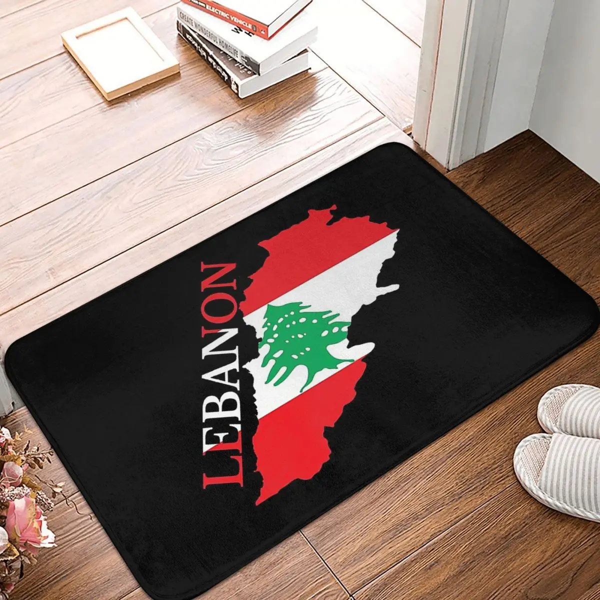 

National Flag Anti-Slip Doormat Bath Mat Lebanon Map Hallway Carpet Welcome Rug Indoor Decor