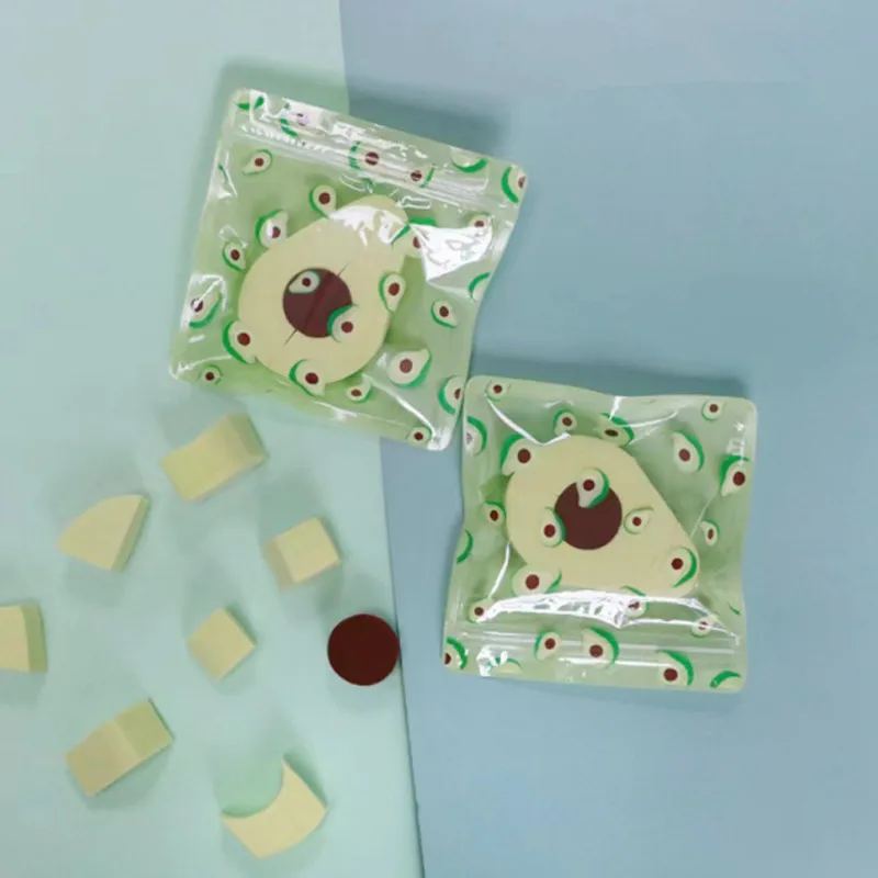 3 упаковки веер образная затяжка блендер для макияжа с деталями авокадо мягкая