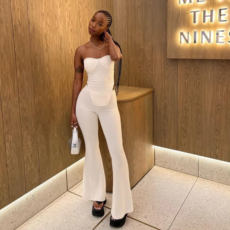 Женская одежда SKMY Y2k Новинка лета 2024 модный однотонный Асимметричный Топ без