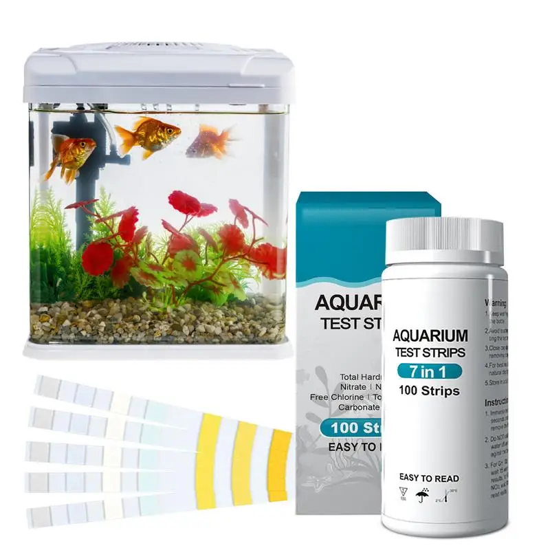 

100pcs Fish Tank Test Strips Aquarium Water Test Kit Freshwater Saltwater Aquarium Water Test Kit For Aquariums Ponds