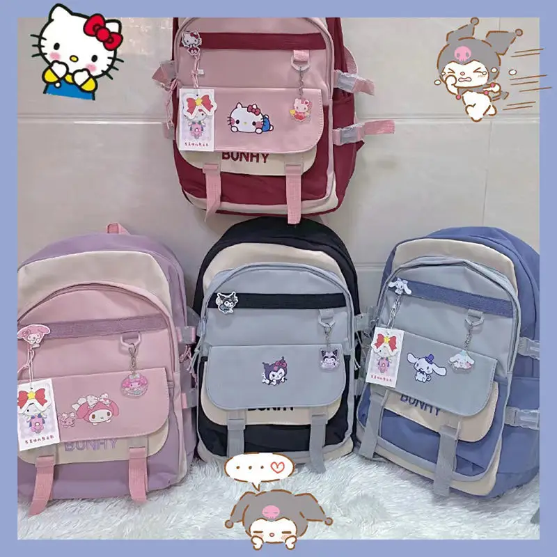 

Kawaii Sanrio Kuromi cinnamoroll my melody backpacks schoolbags for teenagers travedl rucksack women anime bags for girl mochila