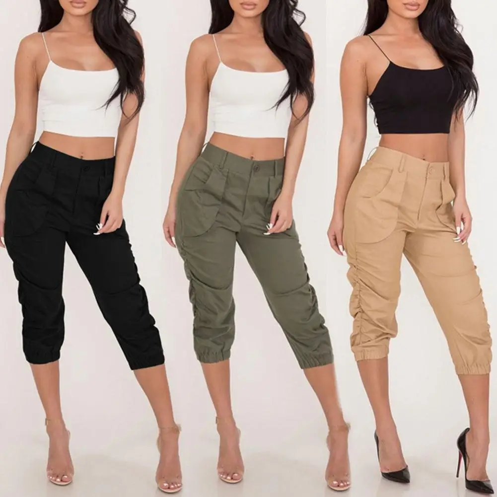 

2022 summer new European and American women's casual pants cargo Harlan pants in stock woman pants