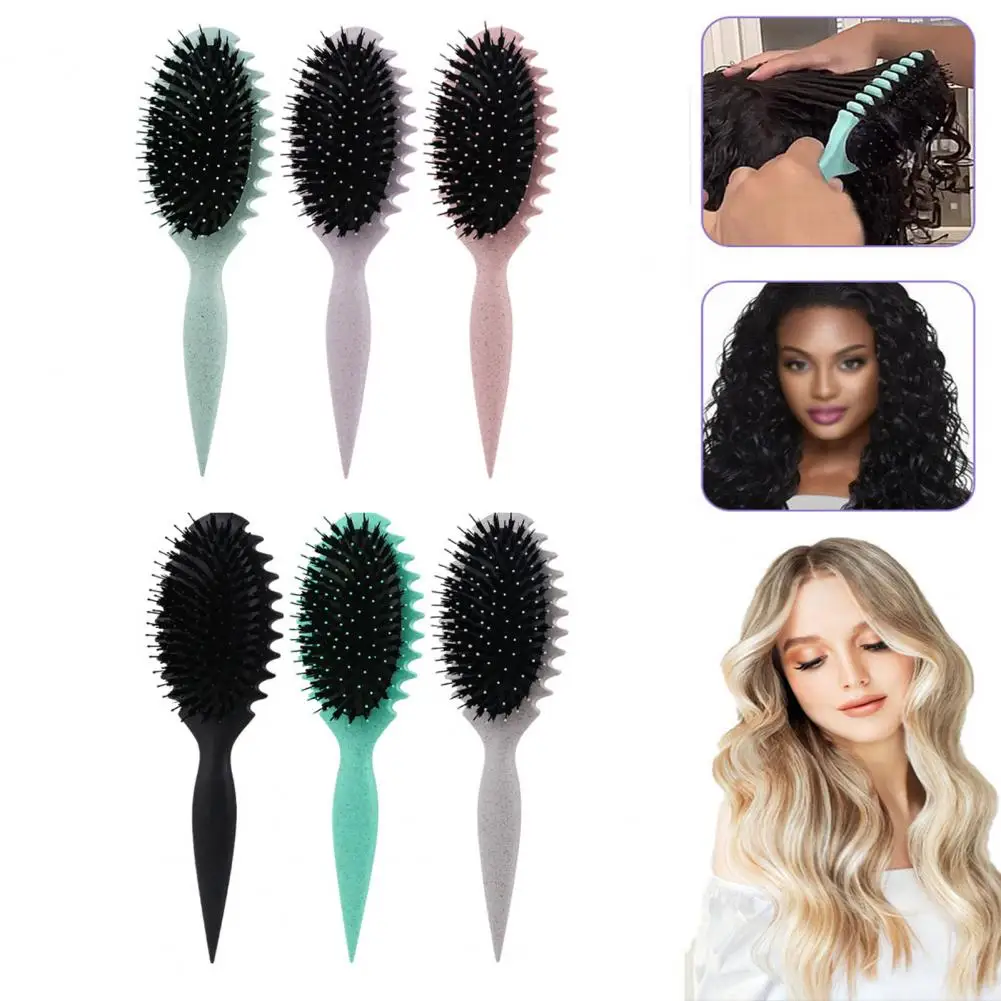 Щетка для укладки вьющихся волос с мягкой щетиной женщин Антистатический массаж