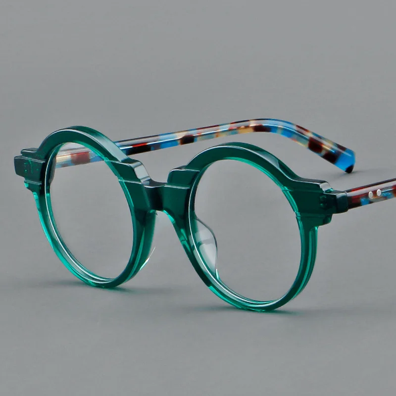 VCKA винтажные ацетатные круглые очки для близорукости мужчин и женщин оправа