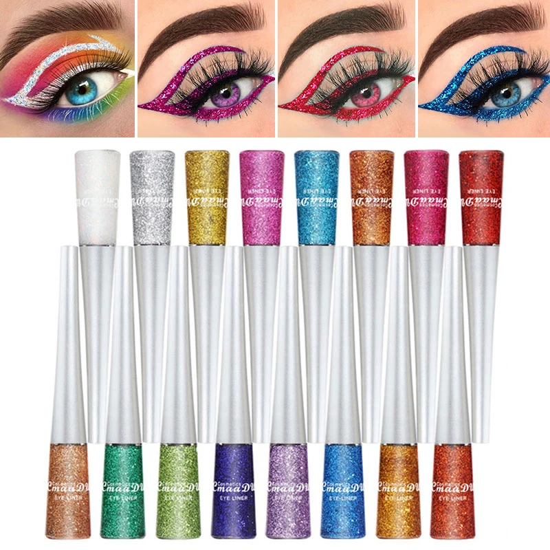 

Liquid Eye Liner Colorful Glitter Sequins Waterproof Shiny Eyeliner Women Beauty Long Lasting Eye Makeup For Women Cosmetics