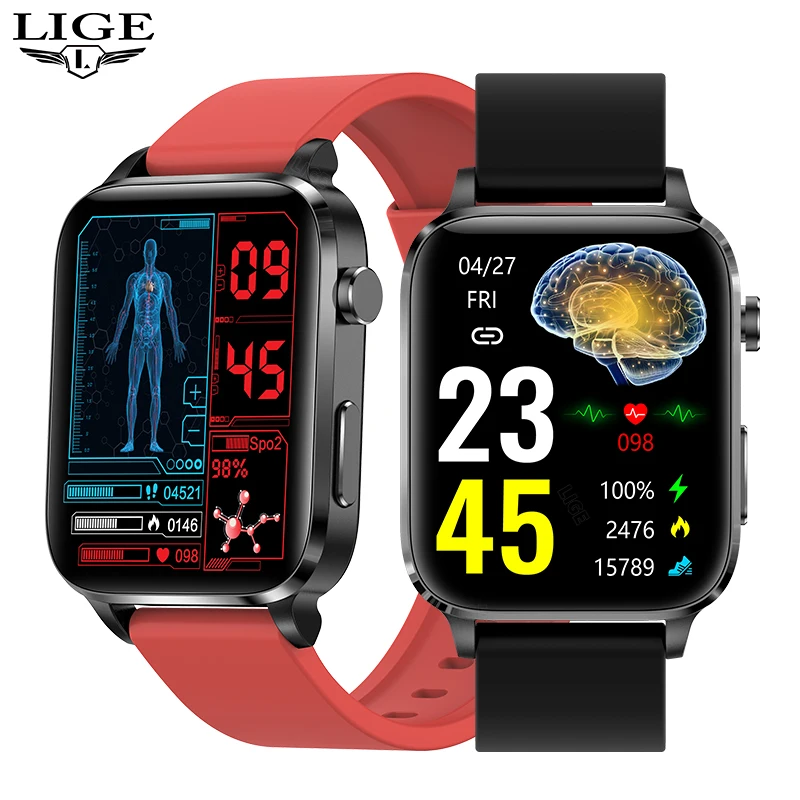 

LIGE New Smart Watch For Men Bluetooth IP68 Waterproof Watches 1.7 inch Full Screen Sports Fitness Smartwatch Relogio Masculino
