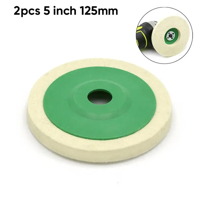 

2pcs/lot 5Inch 125mm Wool Felt Buffing Polish Wheel Pad Polishing Disc For Rotary Tool Abrasive Grinding