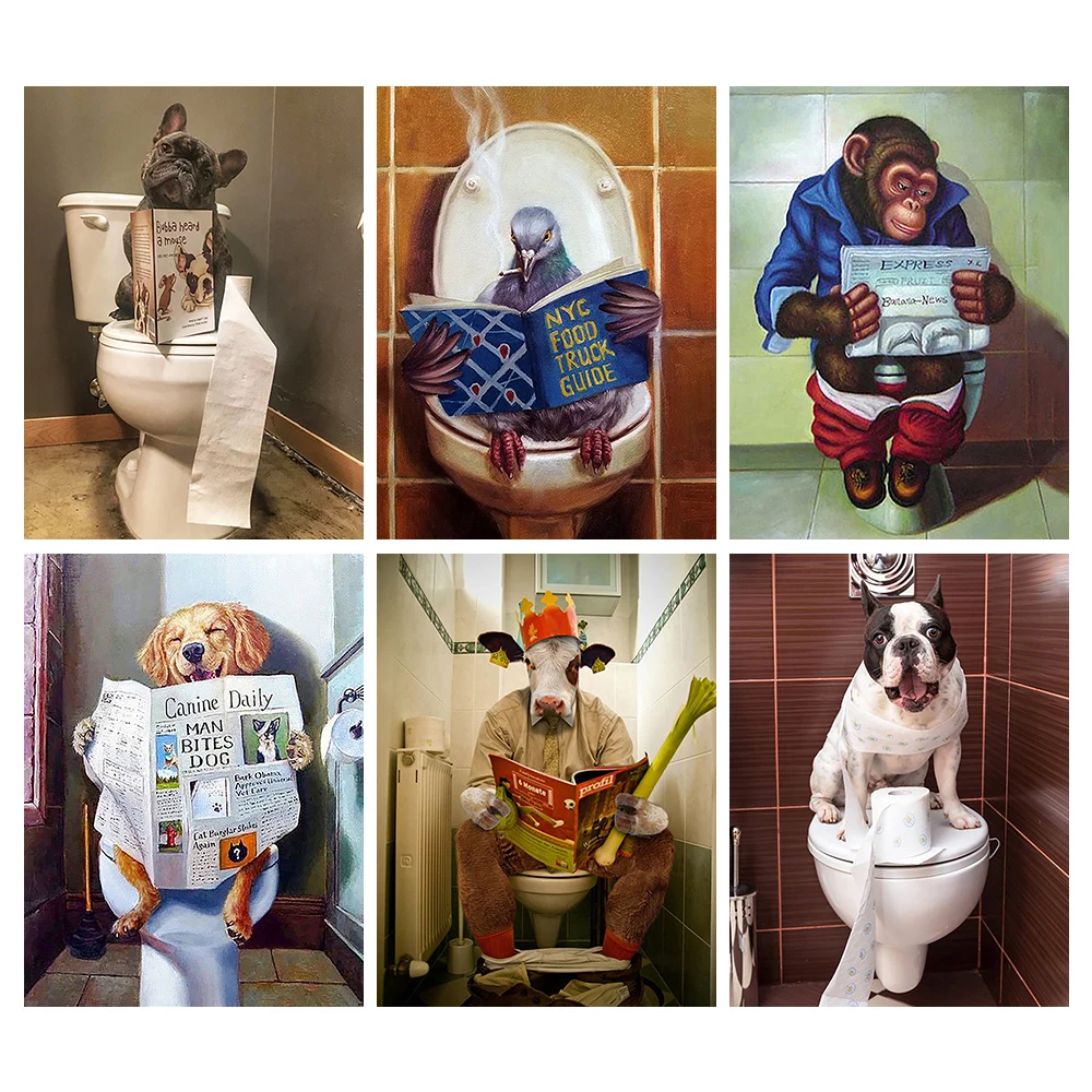 

YOUQU DIY5d Diamond Painting Animal Full Circle Resin Mosaic Diamond Funny Embroidery Picture Home Decoration Gift