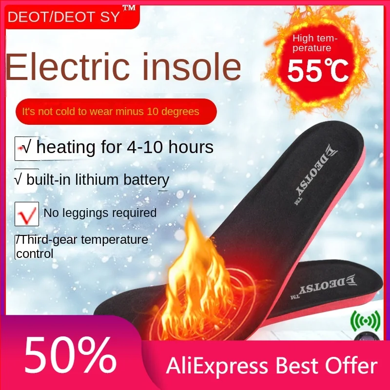 

Wireless Rechargeable Heated Insoles for Winter Outdoor Warmth, Unisex Three-Level Temperature Adjustment