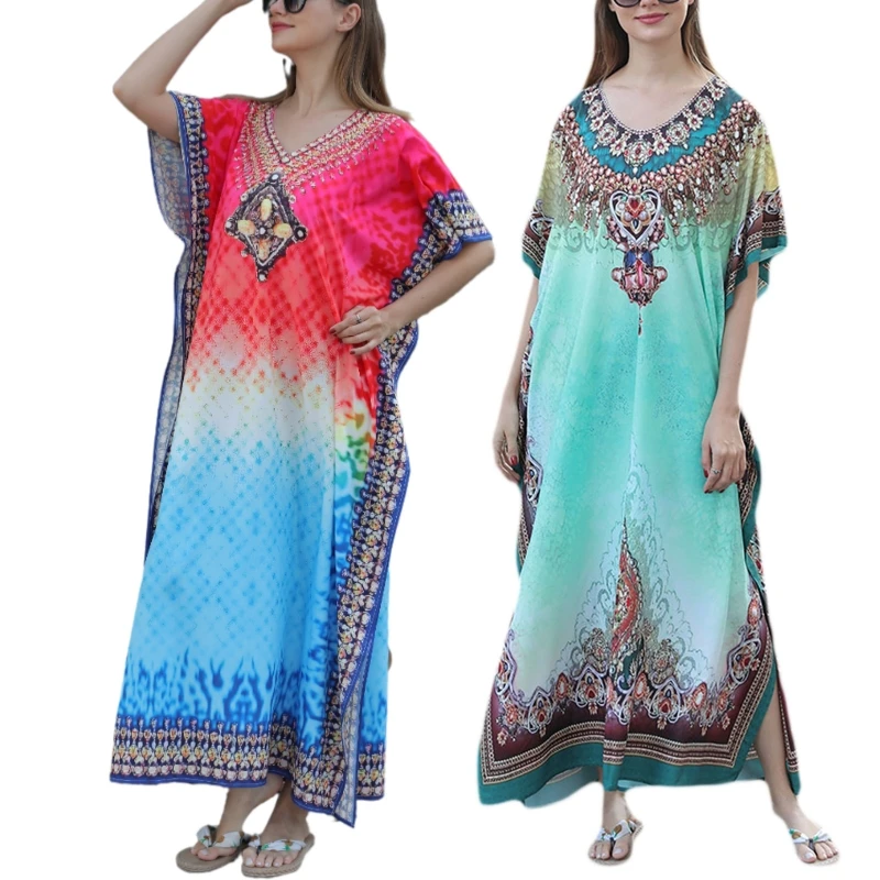 

New style Women's Beach Cover Up Short Sleeve Button Down Sleep Shirt Dress for Swimsuit