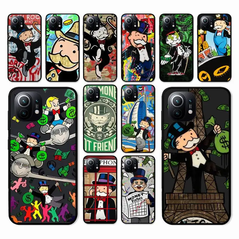 

Trend Cartoon Dollar Alec Monopoly Phone Case for Xiaomi mi 5 6 8 9 10 lite pro SE Mix 2s 3 F1 Max2 3 coque