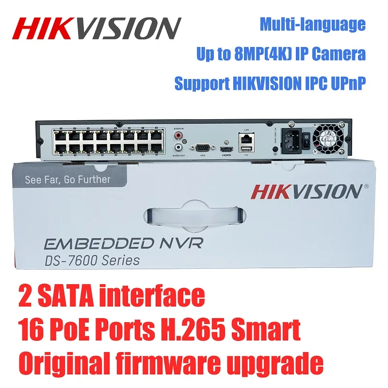 

Hikvision International DS-7616NI-K2/16P 4K NVR For IP Camera CCTV Network Video Recorder Support Onvif Protocal