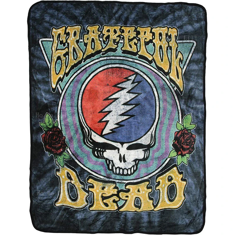 

Grateful Dead Dancing Bear Steal Your Face Blue Ship Of Fools Vintage Bertha Spiral Bears Dye Flannel Blanket For All Season