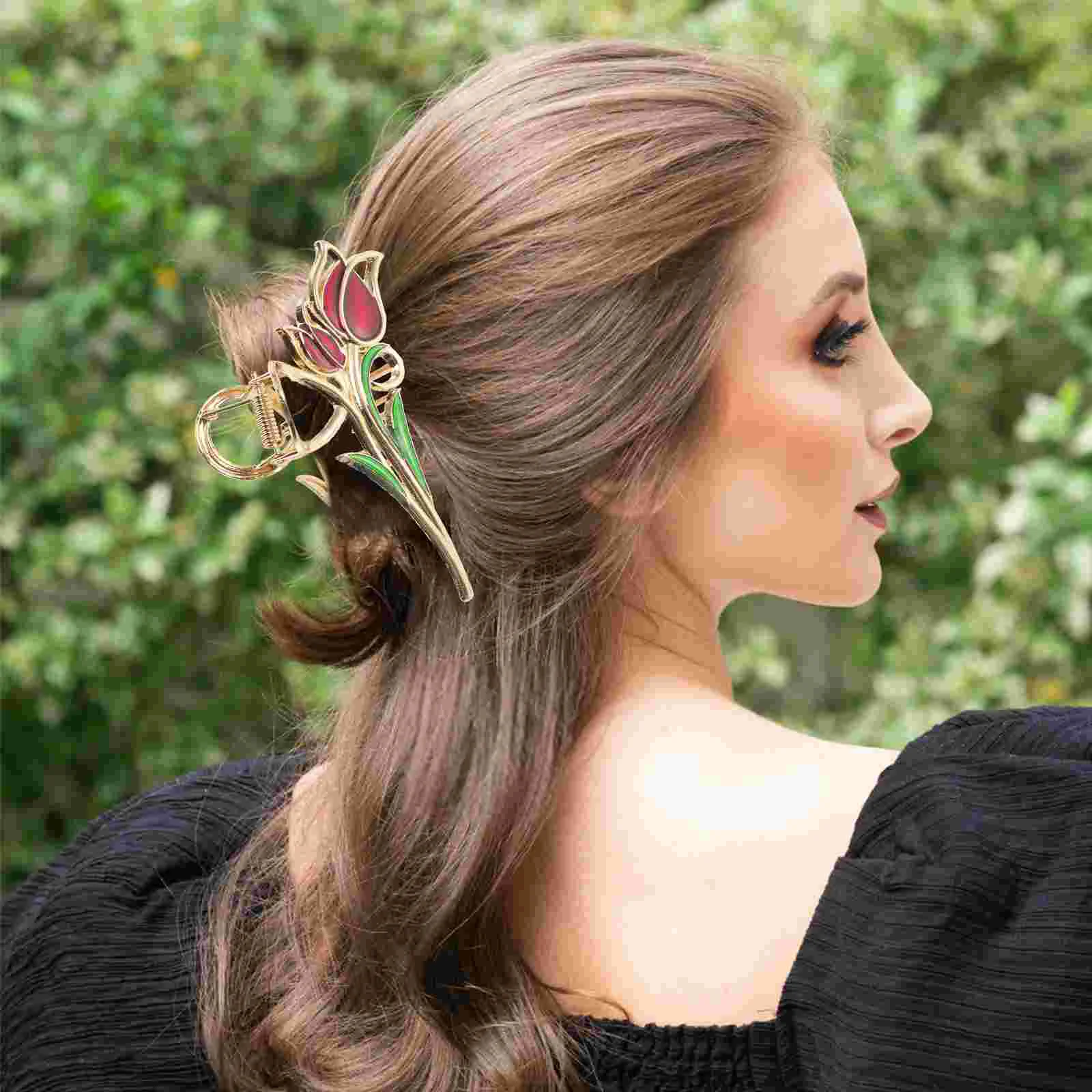 

Tulip Flower Hair Claw Clip Strong Holding Jaw Clip Back Hair Clamp Holder
