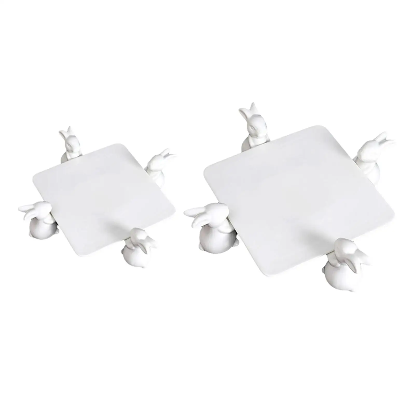 

Bunny Design Cake Stand Serving Tray Adorable White Platters for Wedding