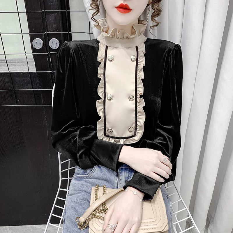 

Женская блузка с длинным рукавом, свободного покроя