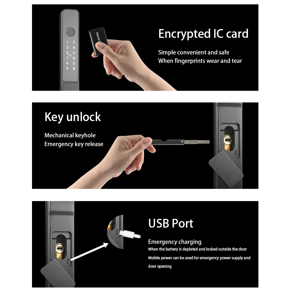 Входная узкая клавиатура с отпечатками пальцев Cerradura отель спальня TTlock