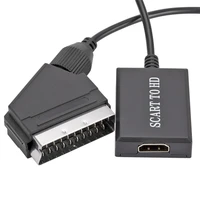 1pc 1080p scart to hdmi compatible cable scart to hdmi converter scart to hdmi compatible adapter video for tv box dvd player