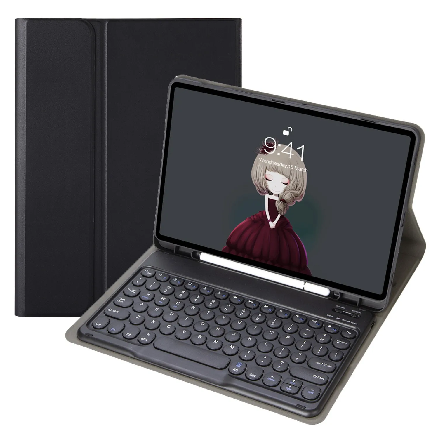 Для Samsung Galaxy Tab S8 11 дюймов 2021 (X700/X706)/S7 (T870/T875) кожаный чехол с Bluetooth-клавиатурой +