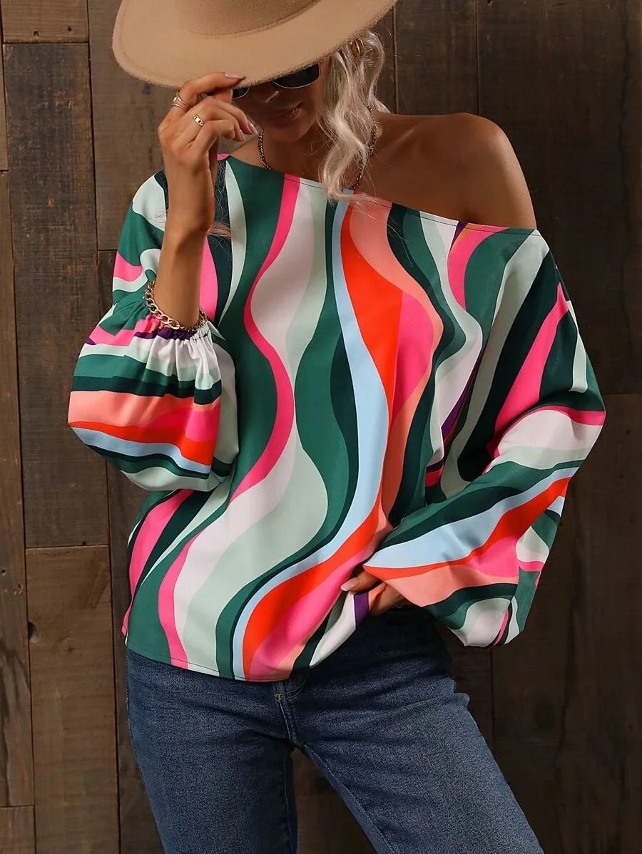

Leisure V-neck Pullover Printed Women Chiffon Shirt Tops Summer Loose Fitting Blouse Femme Blusas Mujer Elegantes Y Juveniles