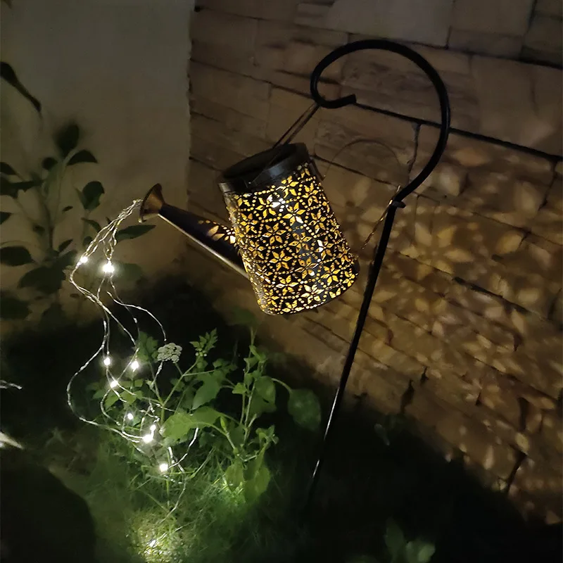 

Solar Kettle Light LED Garden Iron Hollow Projection Light Hanging Outdoor Garden Decorative Light Walking Horse Landscape Light
