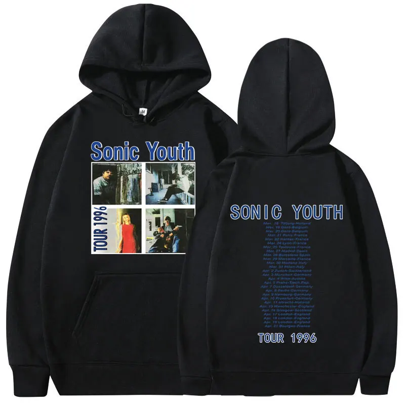 

Sonic Youth Washing Machine World Tour Concert 1996 Hoodie Men's Vintage Punk Rock Band Sweatshirts Gothic Oversized Hoodies