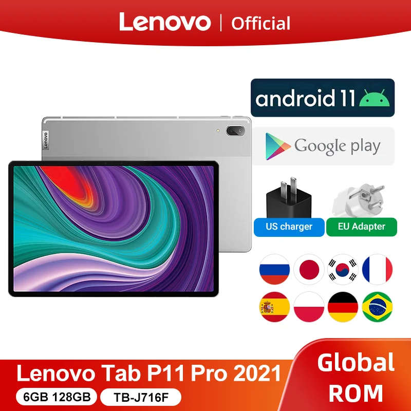 ROM global Lenovo Tab P11 Pro 2021 o Xiaoxin Pad Pro 2021 11,5 pulgadas 2,5 K pantalla tableta Android 11 6GB 128GB Snapdragon 870 WiFi