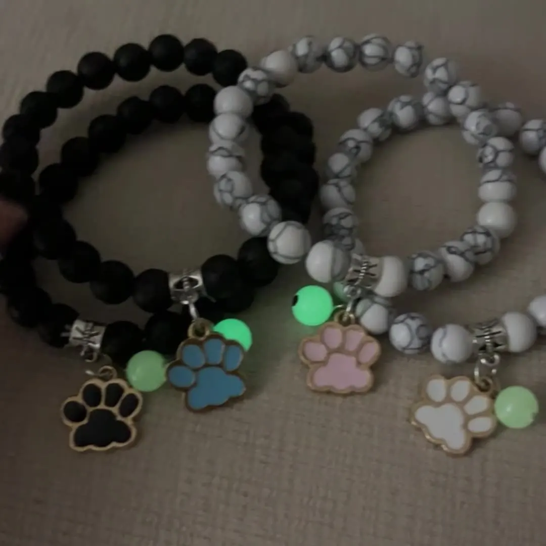 браслет с собачьей лапой бусины из натурального камня браслеты след собаки кошки