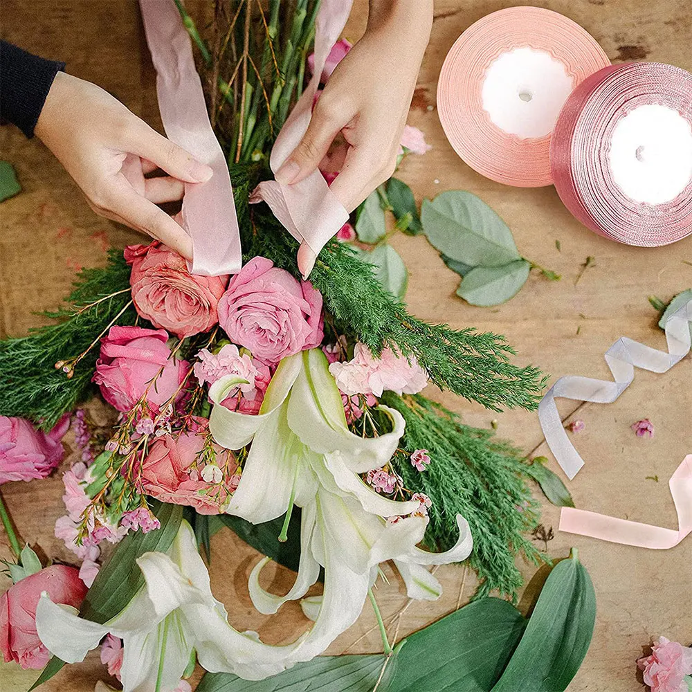 6 Rolls Tulle Roll Organza Spool Fabric Ribbon for Gift Wrapping Decoration Wedding Bouquets Party Wreath Lace Dress |