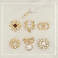 retro baroque pearl wheat ear lily cross brooch simple suit angel pin brooches party accessories wholesale