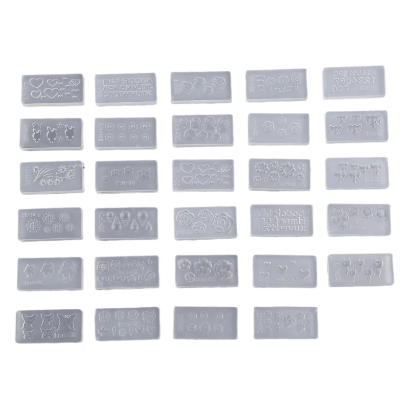 

30 Styles DIY 3D Acrylic Art Tool Silicone Carved Mold Template Mould