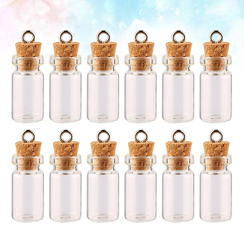 

50pcs Glass Cork Bottles 1.5ML Wishing Bottles Clear Vials Storage Container for Crafts Projects Decoration Party Supplies