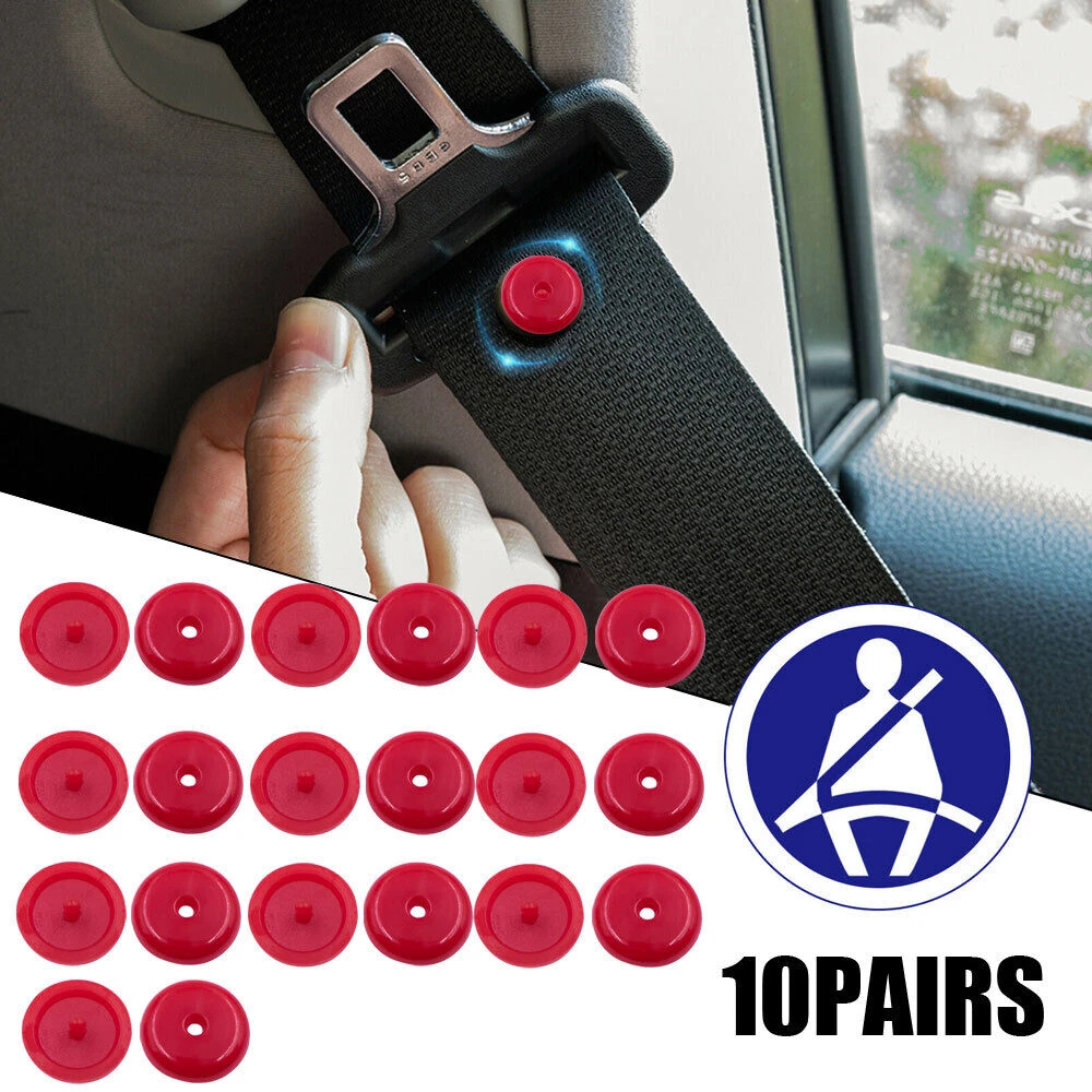 

10 PCS Car Safety Seatbelt Stopper Buckle Automobile Seat Belt Spacing Limit Stop Plastic Anti-slip Buttons Retainer