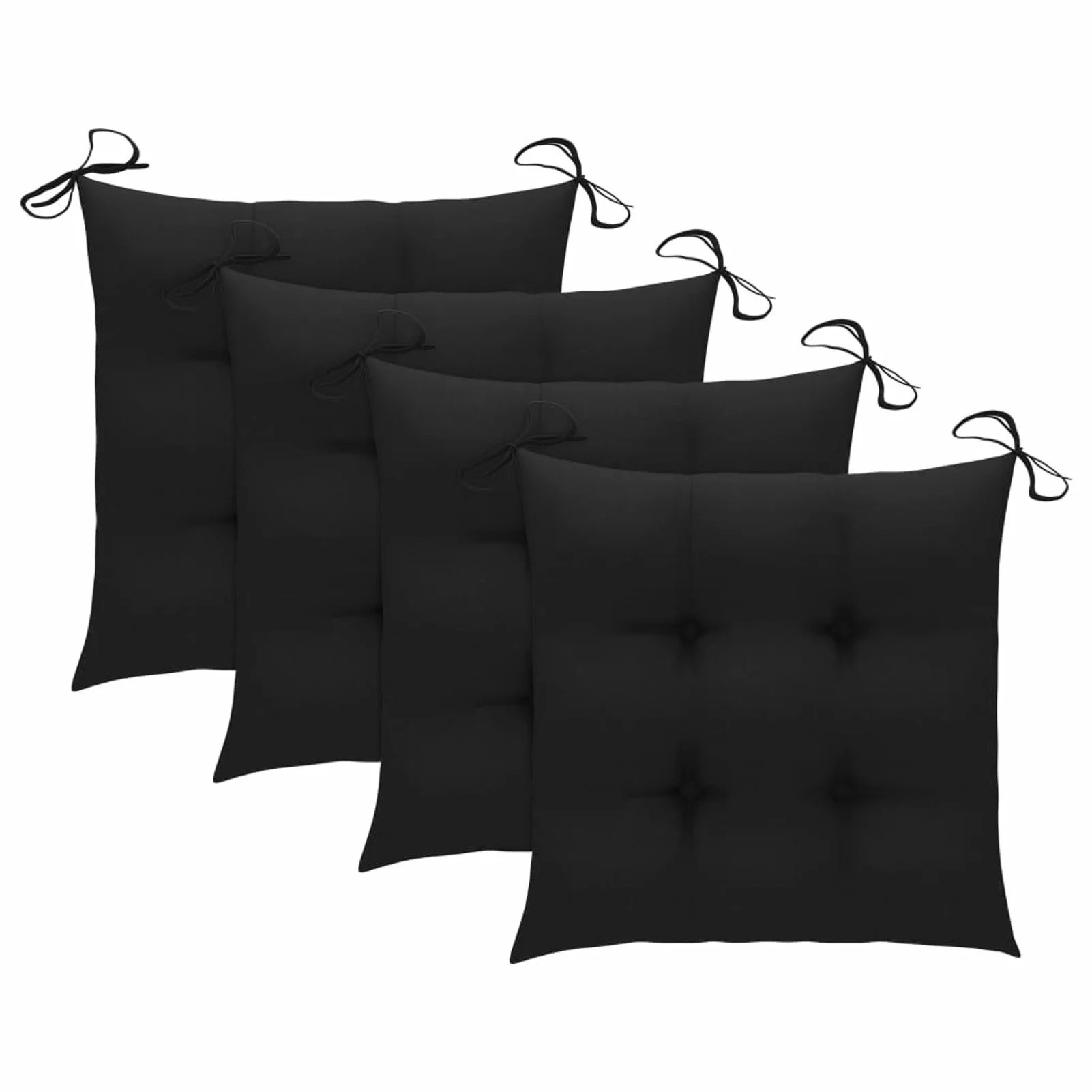 

Chair Cushions 4 pcs Black 15.7x15.7"x2.8" Fabric"