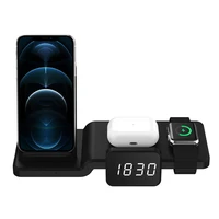 ilepo wireless charger stand dock with clock 4 in i fast charging for iphone 12 apple watch airpods samsung s20 s20
