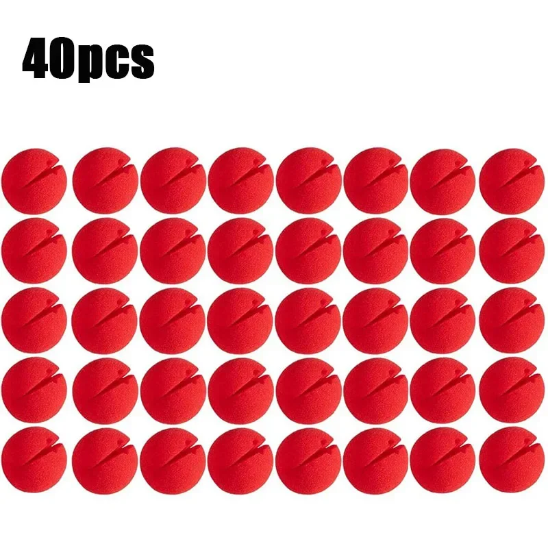 

Красные клоунские носы из пены, 5/10/20/40 шт.