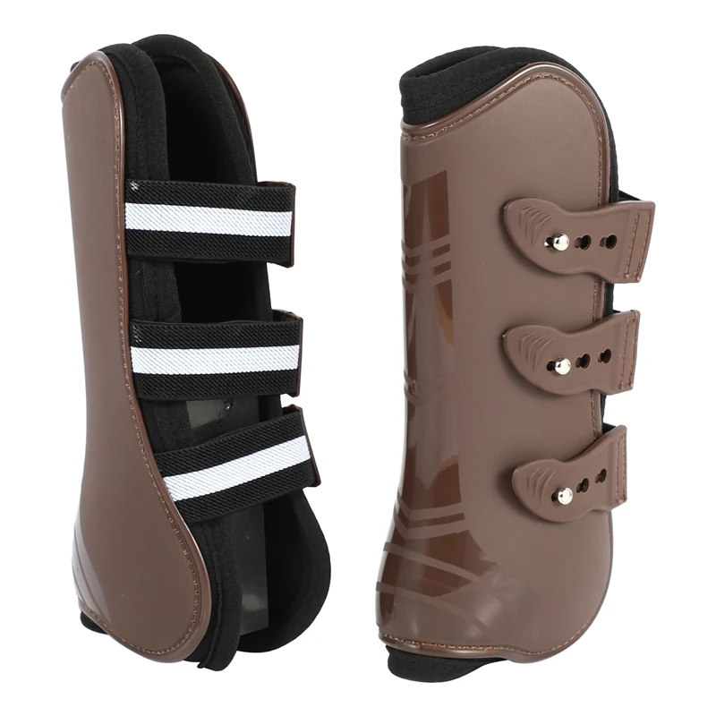 

Equine Front Leg Guard Adjustable Horse Leg Boots PU Plus Neoprene Horse Knee Pads Protect Horse Leg Joints For Horse