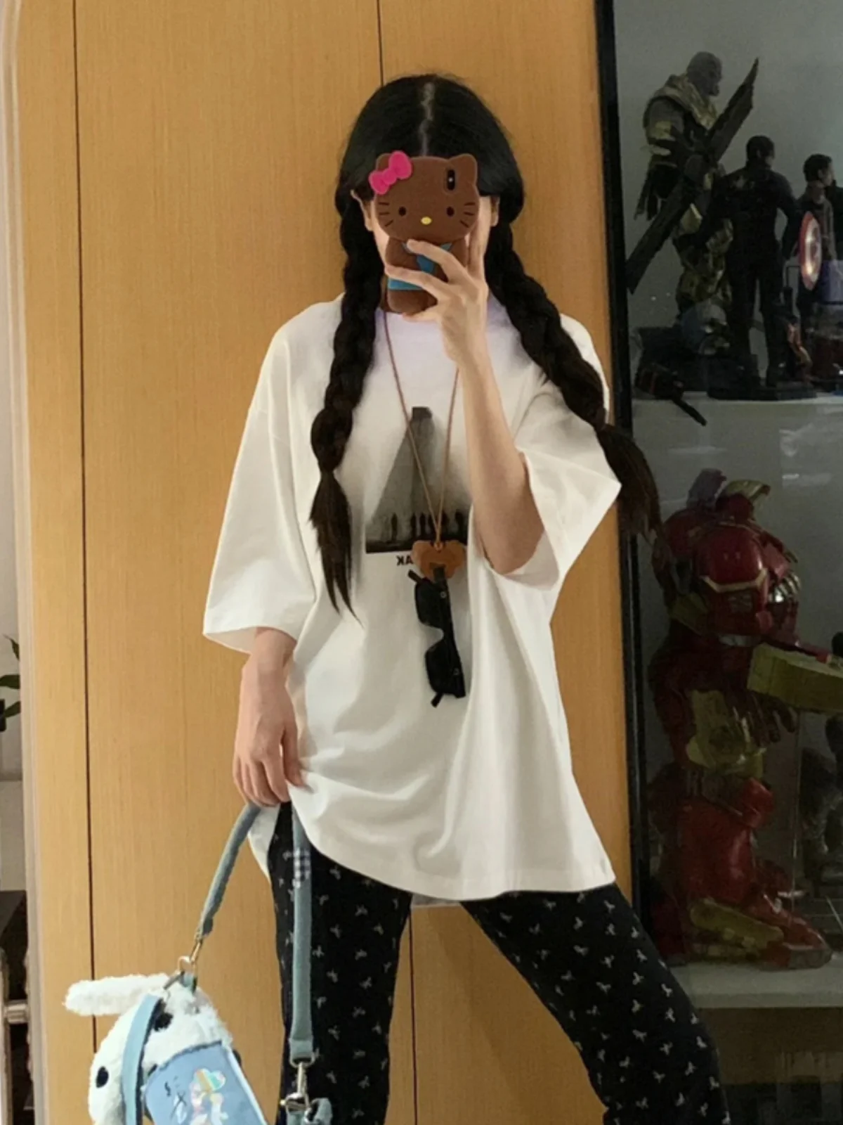 Super pret!! 24ss &quotMaster Series Light of Redemption" American High Street Heavy Short sleeve T-shirt Women Half Sleeve